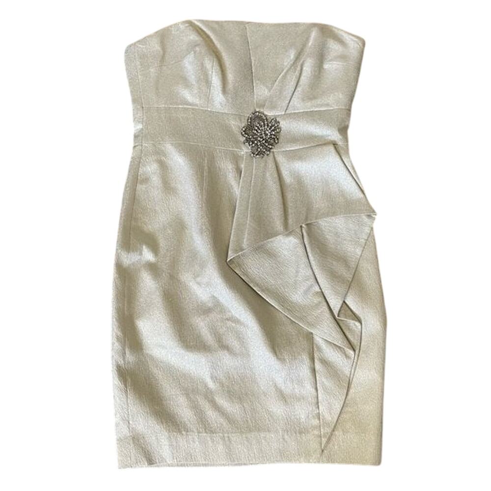 DAVID MEISTER Womens Strapless Embellished Evening Cocktail Mini Dress Size 8